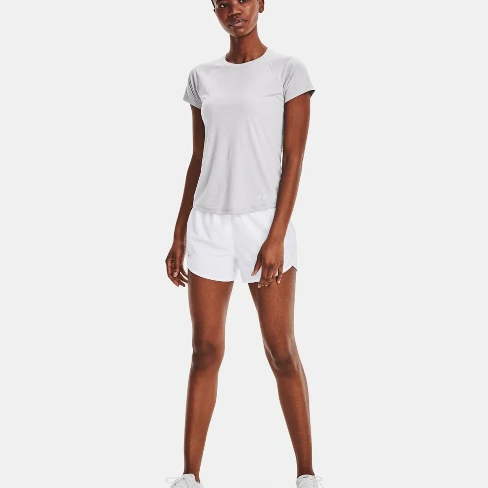 Under Armour Fly By 2.0 Running Athletic Shorts 1350196-100 White Womens Size XL - Picture 1 of 4